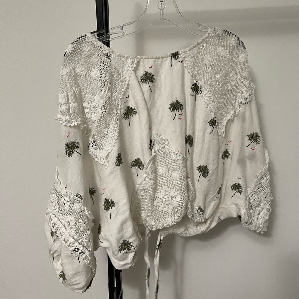 Free People open back palm blouse size S